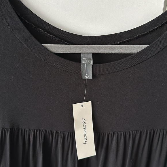 Francesca’s Alya Mini Babydoll Black Tiered Ruffle Dress - Picture 2 of 4